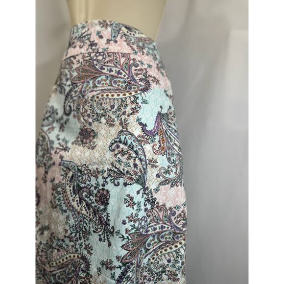 Talbots Women's Pastel Paisley Print Skirt - Size 10 - Picture 6 of 16